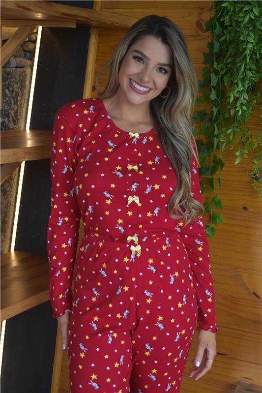PIJAMA MALHA CANELADA RUBI *PREMUIM*